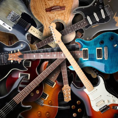 Electric guitars background clipart