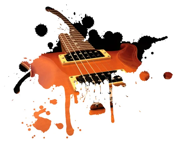 Elektrická kytara splash — Stock fotografie