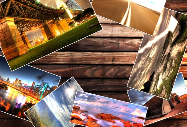 Fotos en el escritorio de madera —  Fotos de Stock
