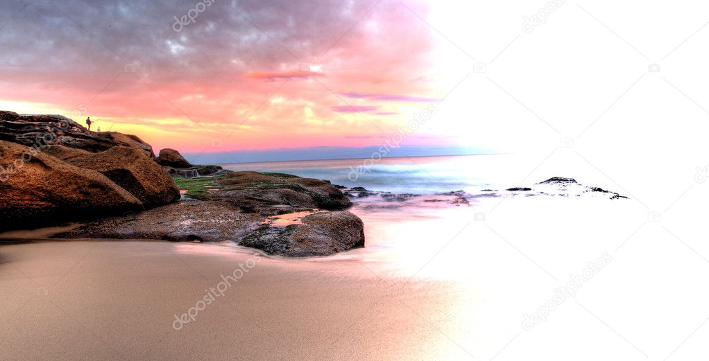 Sea stones at sunset - Sydney Australia