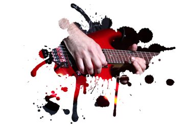 Electric guitar splash clipart