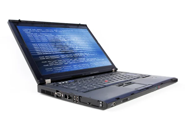 Laptop with source code — Stock Photo, Image