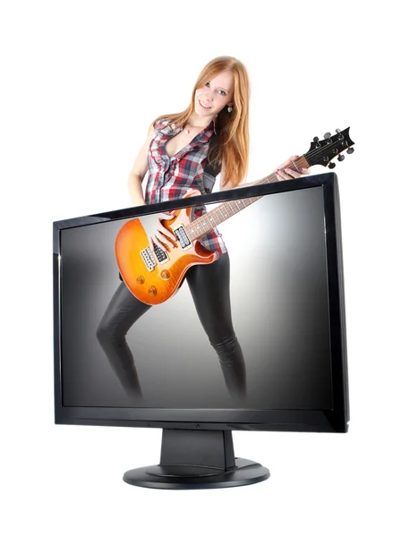Moderner LCD-Monitor isoliert — Stockfoto