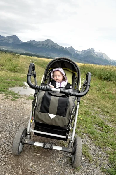 Kleines Baby im Kinderwagen — Stockfoto