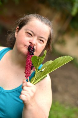 Woman with down syndrome clipart