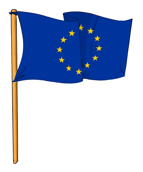 Bandera dibujada a mano de la Unión Europea —  Fotos de Stock