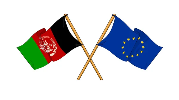 European Union and Afghanistan alliance and friendship — Stock Photo, Image