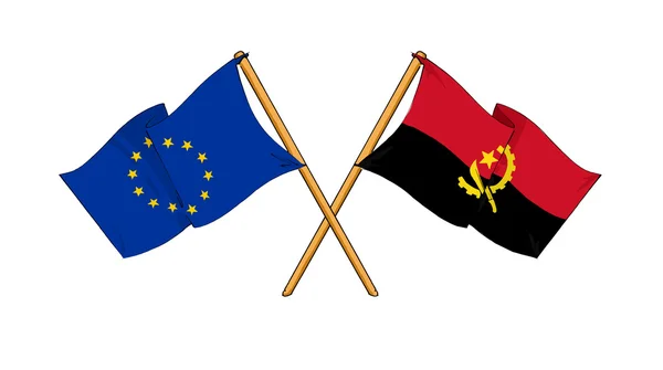 European Union and Angola alliance and friendship — Stock Photo, Image