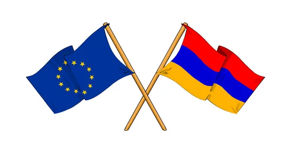 欧州連合およびアルメニアの同盟および友情 — ストック写真
