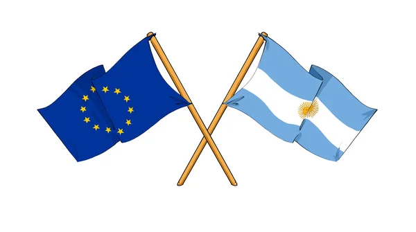 Europese Unie en Argentinië Alliantie en vriendschap — Stockfoto