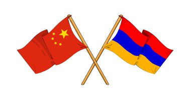 China and Armenia alliance and friendship clipart