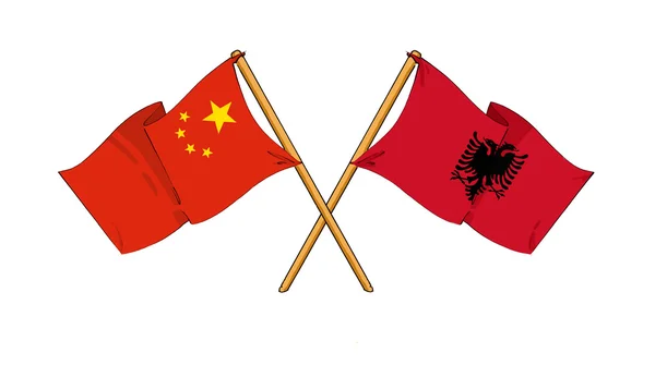 China und Albanien Allianz und Freundschaft — Stockfoto