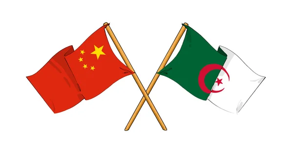 Китай і Алжир Альянсу та дружби — стокове фото