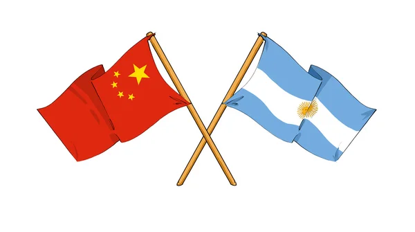 China e Argentina aliança e amizade — Fotografia de Stock