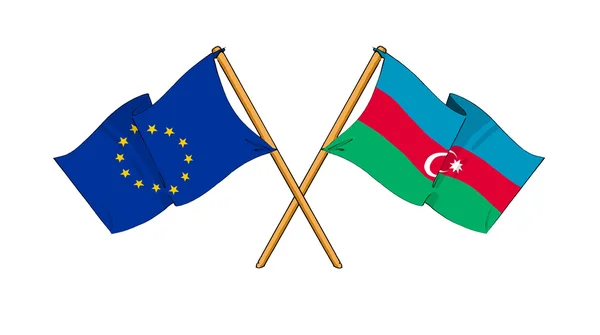 European Union and Azerbaijan alliance and friendship — Stock Photo, Image