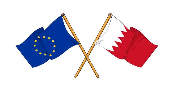 União Europeia e Bahrein aliança e amizade — Fotografia de Stock