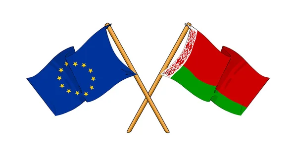 European Union and Belarus alliance and friendship — Stock Photo, Image