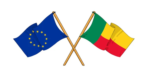 European Union and Benin alliance and friendship — Stock Photo, Image