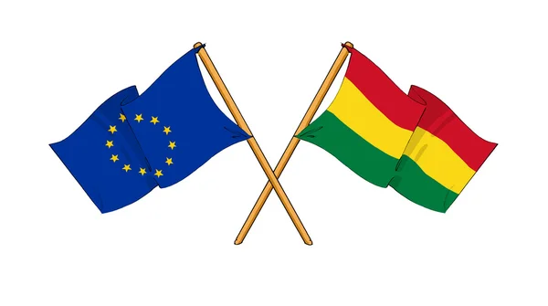 Avrupa Birliği ve Bolivya İttifak ve dostluk — Stok fotoğraf