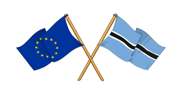 Evropská unie a botswana spojenectví a přátelství — Stock fotografie
