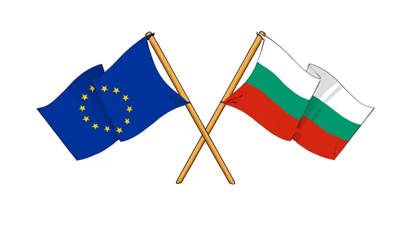 Evropská unie a Bulharsko spojenectví a přátelství — Stock fotografie