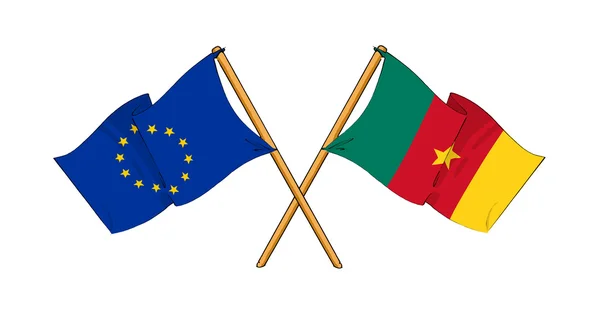 União Europeia e Camarões aliança e amizade — Fotografia de Stock