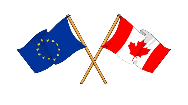 Ευρωπαϊκής Ένωσης και Καναδά Συμμαχία και φιλία — Φωτογραφία Αρχείου