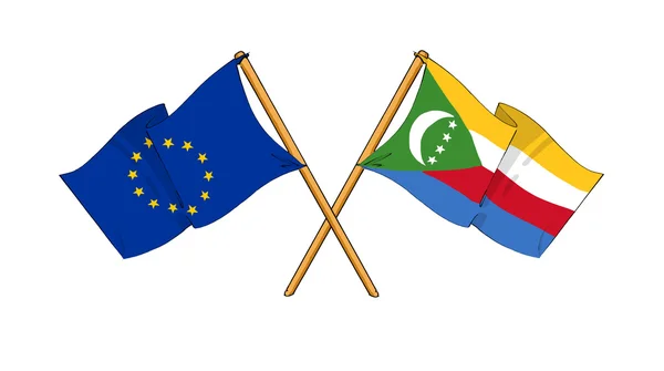 EU och Komorerna alliansen och vänskap — Stockfoto