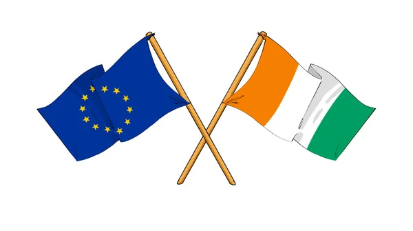 Európai Unió és Elefántcsontpart Szövetség és a barátság — Stock Fotó