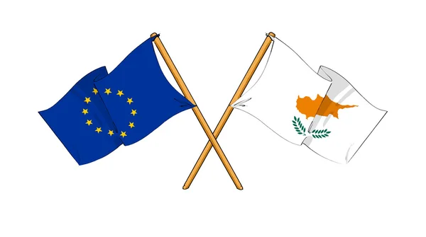 União Europeia e Chipre aliança e amizade — Fotografia de Stock