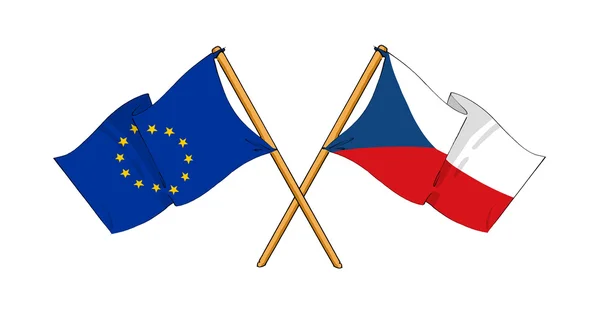 欧州連合、チェコ共和国の同盟および友情 — ストック写真