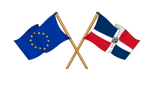 Europese Unie en de Dominicaanse Republiek Alliantie en vriendschap — Stockfoto