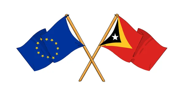 欧州連合と東ティモールの同盟および友情 — ストック写真