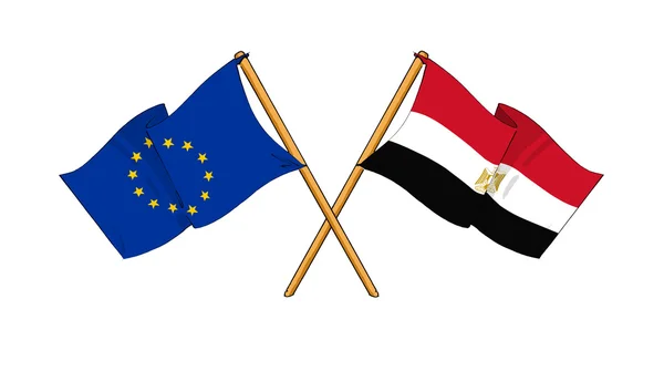 European Union and Egypt alliance and friendship — Stock Photo, Image