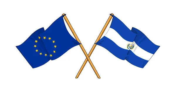 União Europeia e El Salvador aliança e amizade — Fotografia de Stock