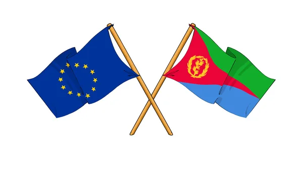 União Europeia e Eritreia aliança e amizade — Fotografia de Stock