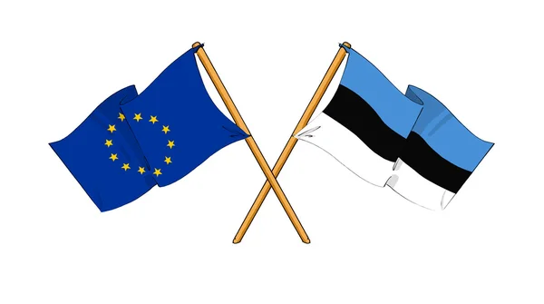 Alianza y amistad entre la Unión Europea y Estonia — Foto de Stock