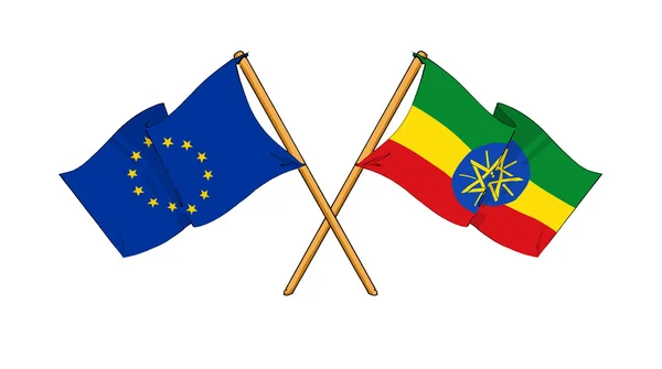 Allianz und Freundschaft zwischen der Europäischen Union und Äthiopien — Stockfoto