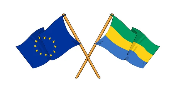 European Union and Gabon alliance and friendship — Stock Photo, Image