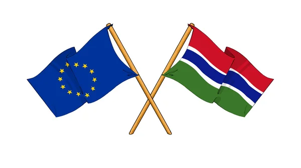 Europäische Union und das Gambia-Bündnis und die Freundschaft — Stockfoto