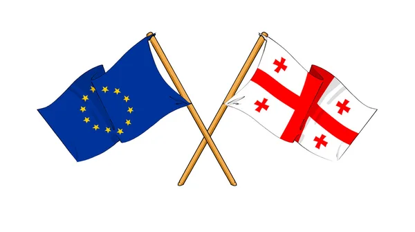 Evropská unie a Gruzie spojenectví a přátelství — Stock fotografie