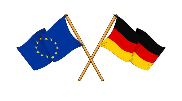 European Union and Germany alliance and friendship — Stock Photo, Image