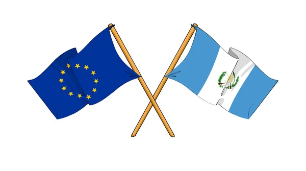 Evropská unie a guatemala spojenectví a přátelství — Stock fotografie