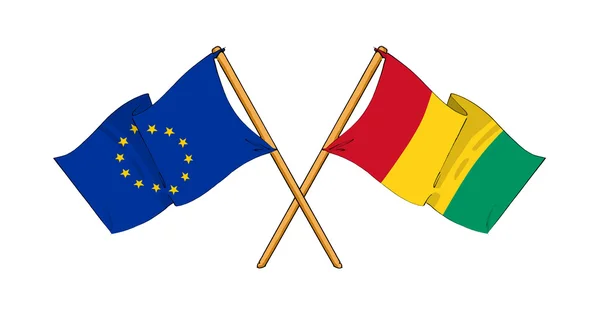 European Union and Guinea alliance and friendship — Stock Photo, Image