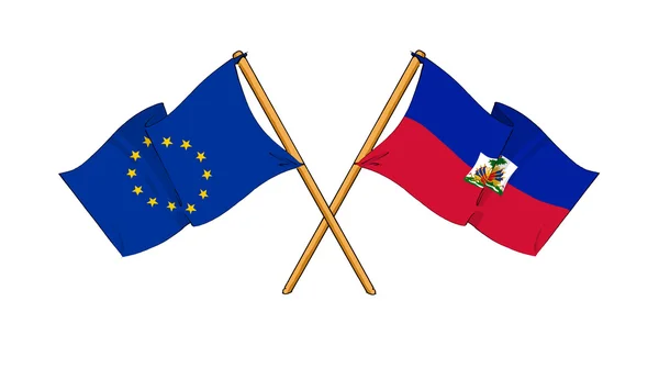 Europese Unie en Haïti Alliantie en vriendschap — Stockfoto
