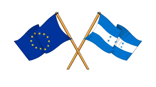 European Union and Honduras alliance and friendship — Stock Photo, Image