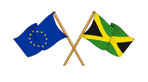 European Union and Jamaica alliance and friendship — Stock Photo, Image