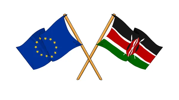 União Europeia e Quénia aliança e amizade — Fotografia de Stock
