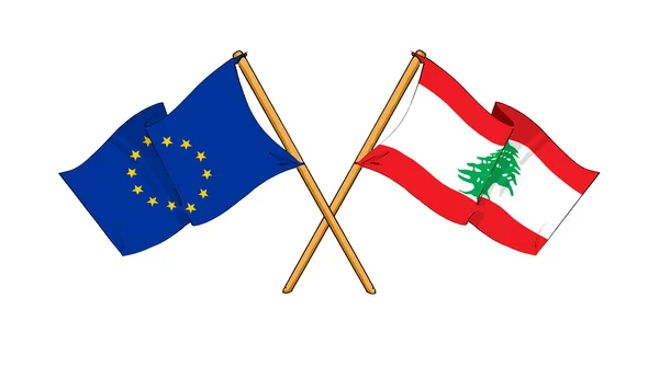 ЄС та Ліван Альянсу та дружби — стокове фото