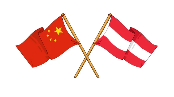 Китай і Австрії Альянсу та дружби — стокове фото